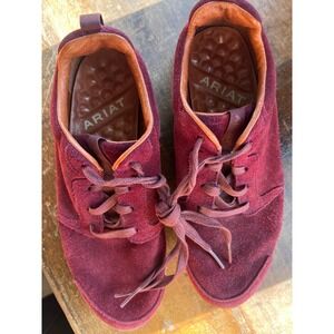 ARIAT Burgundy Suede Lace‎ Up Sneakers Women's Shoes Size 7.5B Style 10018468